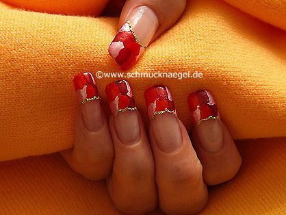 Motivo de mosaico con diferentes lacas - Nail Art Motivo 131