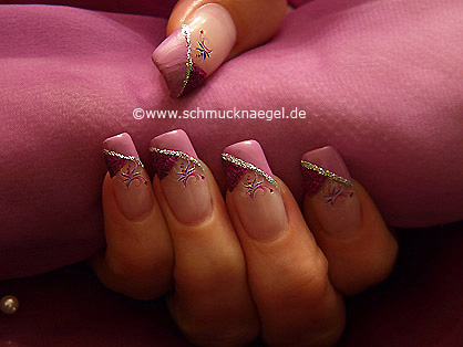 French Motiv mit Nail Sticker - Fingernagel Design 232