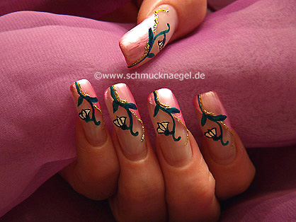  Easter flower as finger nail motive - Easter motive 2: Nail art motive 110
