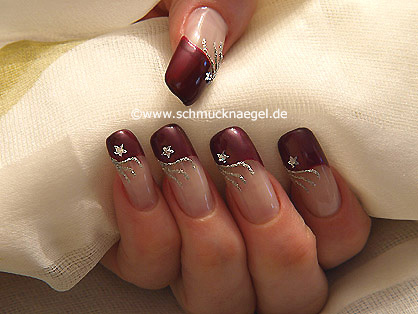  Fingernail motive with stellar strass stone - Nail art motive 114