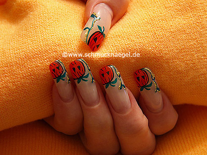  Halloween motivo 2 - Halloween calabaza en u�as decoradas - Nail art 143
