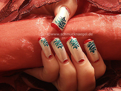 Abeto de Navidad decoraci�n a mano - Motivo de navidad 2 - Nail Art Motivo 088