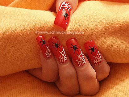 Ara�a decoraci�n para halloween - Halloween Motivo 1 - Nail Art Motivo 089