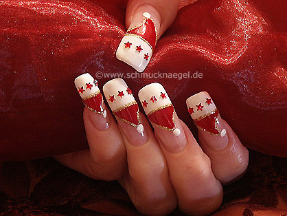 Gorro navide�o - Decoraci�n en u�as - Motivo de navidad 3 - Nail Art Motivo 090