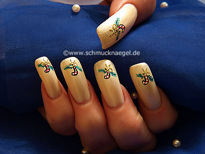  Weihnachts Zuckerstange als Nailart Motiv- Weihnachtsmotiv 6: Nailart Motiv 099