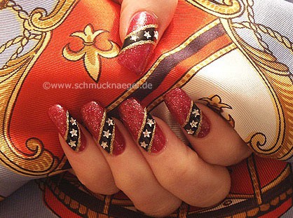 Motif in red-glitter