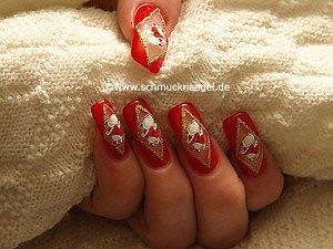 Santa Claus motif for the fingernails