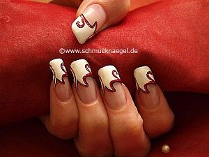 French motif with nail art liner and nail lacquer