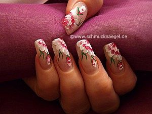 Flower motif with acrylics