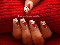 Snowman with Christmas cap as fingernail motif