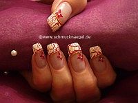 French motif with crackle nail polish in white