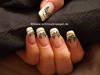 Nail art sticker with strass stones and nail lacquer