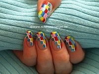 Retro style with sequins in turquoise