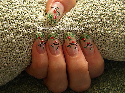 Autumn apples with glitter nail lacquer