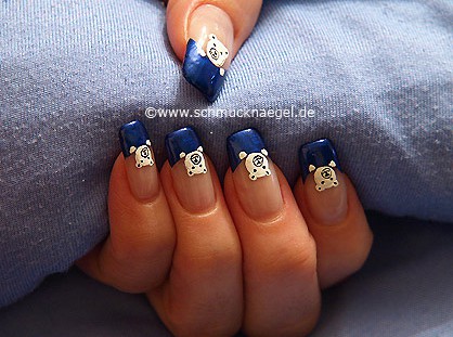 Little bear as nail art motif