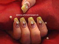 Venetian mask as carnival nail art decoration