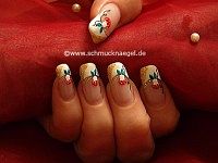 Mushroom motif with nail art liner and lacquer