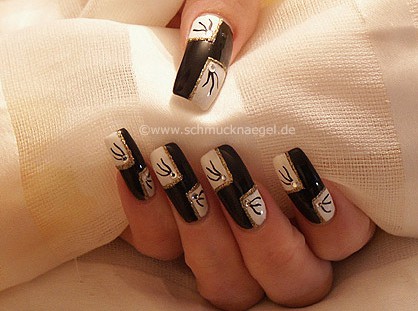 Party motif in black and white