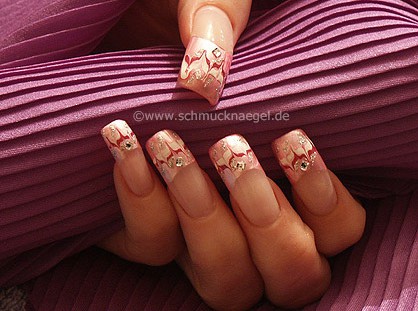 Pink french motif with spot-swirl