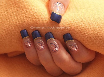 French motif in dark-blue