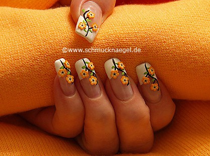 Motivo de primavera con flores fimo