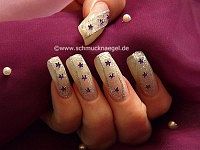 Fingernagel Motiv mit Organza (Tüll)