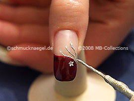 Nailart Liner in der Farbe silber-glitter