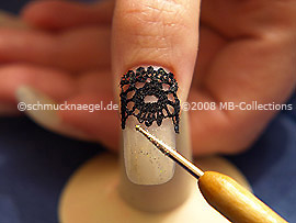 Glitter-Pulver in silber und Spot-Swirl