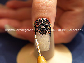 Glitter-Pulver in silber und Spot-Swirl