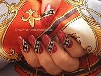 Motiv in rot-glitter