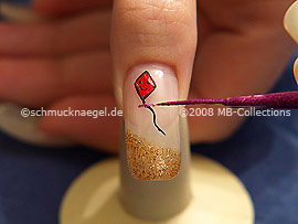 Nailart Liner in der Farbe pink-glitter