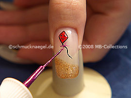 Nailart Liner in der Farbe pink-glitter