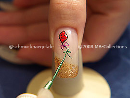 Nailart Liner in der Farbe grün-glitter