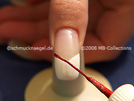 Nailart Liner in der Farbe rot-glitter