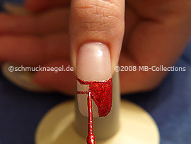 Nailart Liner in der Farbe rot-glitter