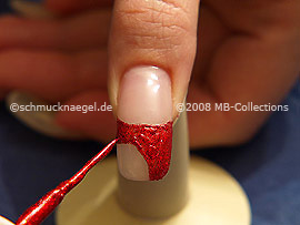 Nailart Liner in der Farbe rot-glitter