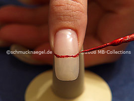 Nailart Liner in der Farbe rot-glitter