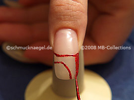 Nailart Liner in der Farbe rot-glitter