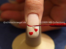 Nailart Liner in der Farbe rot-glitter