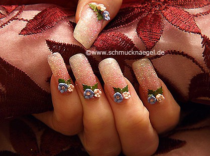 Keramik-Blumen und Glitter Pulver