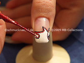 Nailart Liner in der Farbe rot-glitter