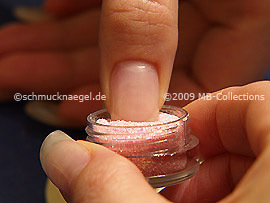 Glitter-Pulver in der Farbe rosa