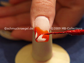 Nailart Liner in der Farbe rot-glitter