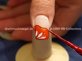 Nailart Liner in der Farbe rot-glitter