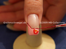 Nailart Liner in der Farbe rot-glitter