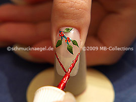 Nailart Liner in der Farbe rot-glitter