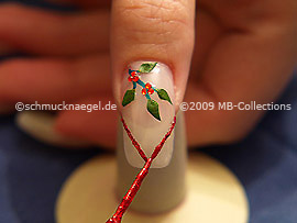 Nailart Liner in der Farbe rot-glitter