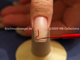 Nailart Liner in der Farbe rot