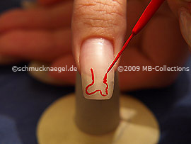 Nailart Liner in der Farbe rot