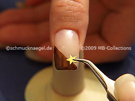 Pinzette und zwei Sterne in der Farbe gold